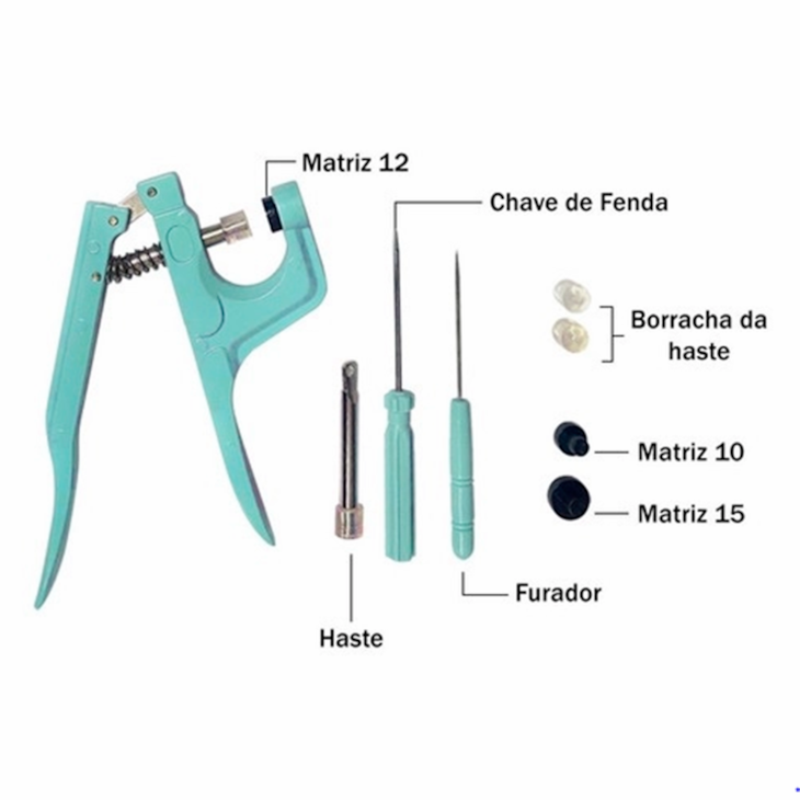 Alicate de Pressão 3 em 1 Azul Botões de Plástico Marpax