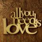 Aplique Frase All You Need Is Love 15X10 MDF Cru Marpax