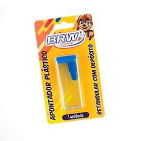 Apontador de Lápis Plástico Retangular com Depósito BRW 01un