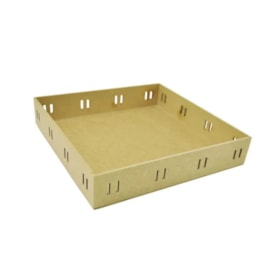 Bandeja Quadrada Passa Fita M 23X23X5 Mdf Madeira Marpax
