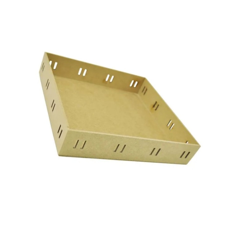 Bandeja Quadrada Passa Fita M 23X23X5 MDF Madeira Marpax