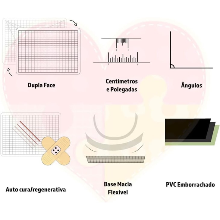 Base de corte A1 para Artesanato Várias Cores Dupla Face Marpax
