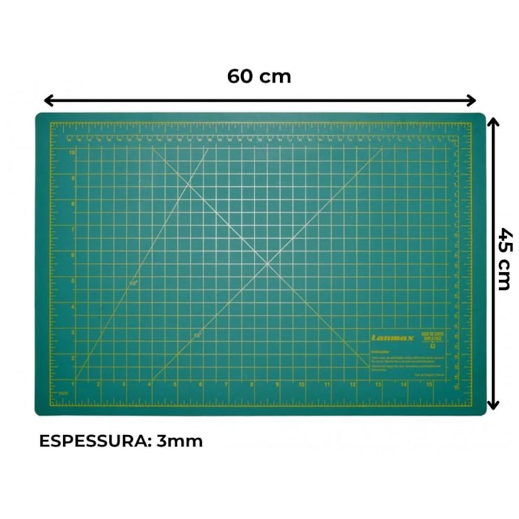 Base de Corte para Artesanato Dupla Face A2 60x45cm Verde