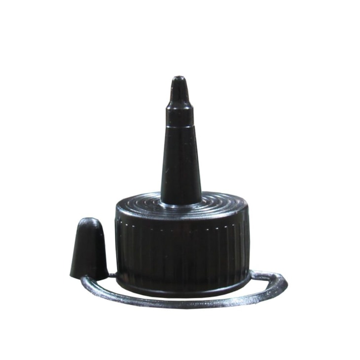 Bico aplicador plástico para garrafa pet 28mm Preto 10un