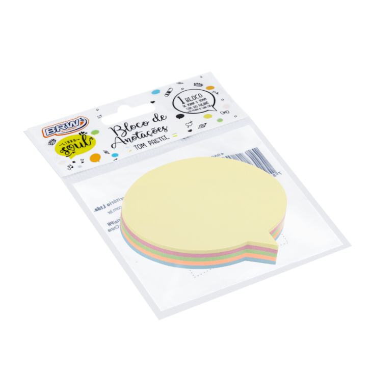 Bloco de Anotações 70x70mm Chat Tom Pastel 100 folhas