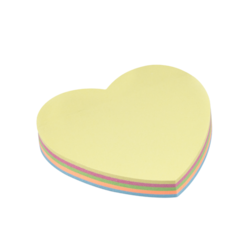 Bloco de Anotações 70x70mm Coração Tom Pastel 100 folhas