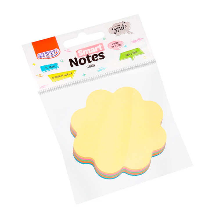 Bloco de Anotações 70x70mm Flor Tom Pastel 100 folhas