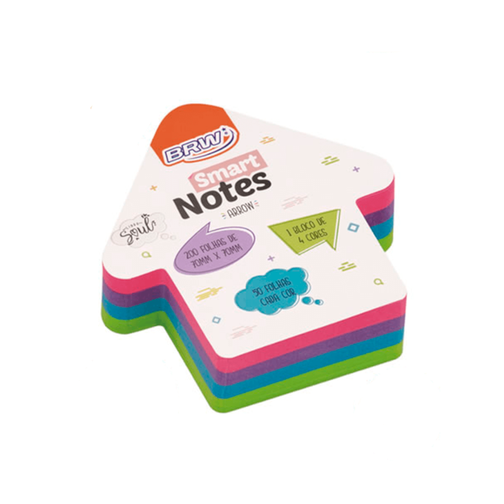 Bloco de Anotações 70x70mm Seta Colori Smart Notes 200 folhas