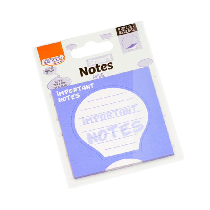 Bloco de Anotações 75x75mm 2 em 1 Important 30 folhas