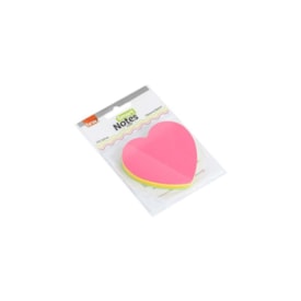Bloco Smart Notes Coração 70x70mm Colorido Neon BRW 100fls