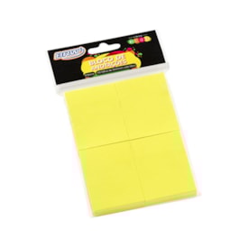 Bloquinho de Anotações 38x51mm Amarelo Neon BRW 04un 100fls