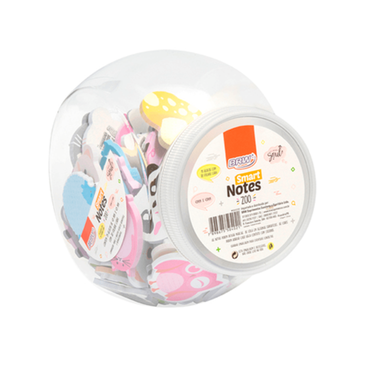 Bloquinho de Anotações 45X45mm Zoo Variados Pote 75undades