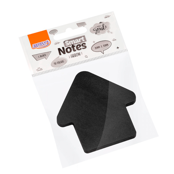 Bloquinho de Anotações 70x70mm Seta Cor Preta BRW 50fls