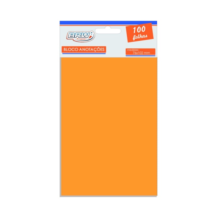 Bloquinho de Anotações 76X102mm Laranja BRW 01un 100fls