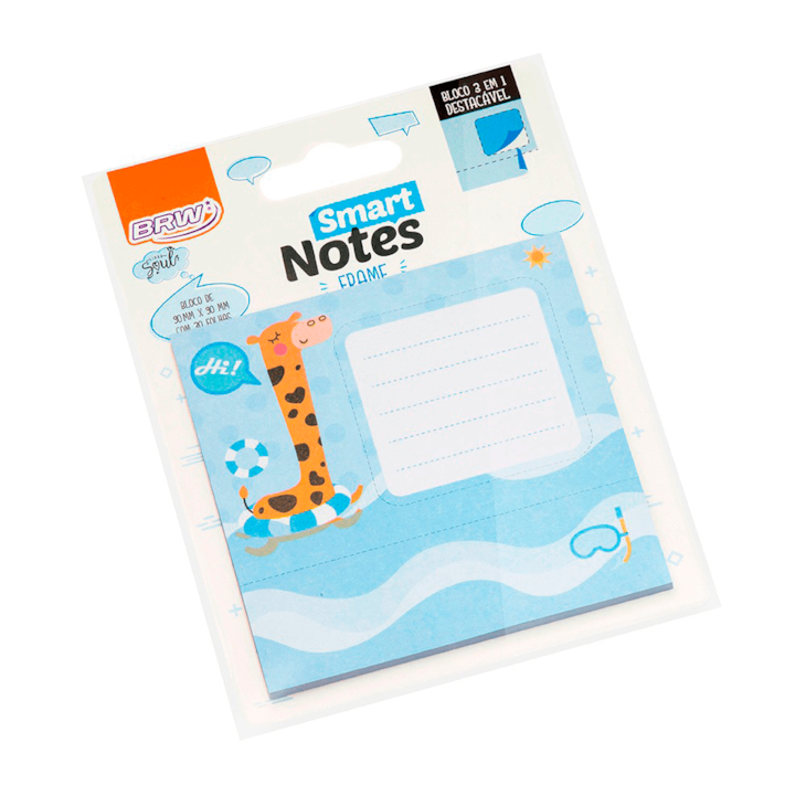 Bloquinho de Anotações 90X90mm 3 x 1 Destacável Girafa 30fls