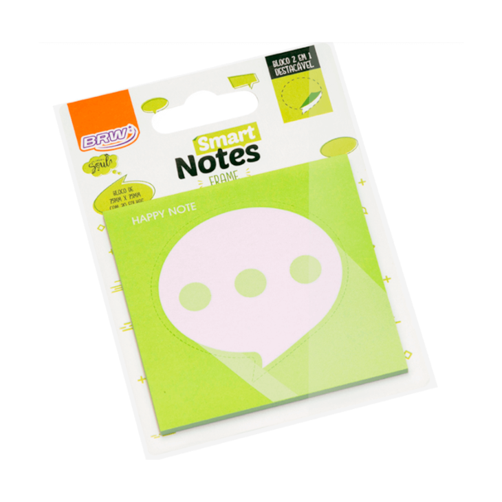 Bloquinho de Anotações Frame 75x75mm 2 em 1 Chat BRW 30fls