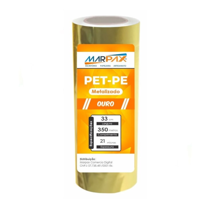 BOBINA PET-PE OURO A3 PARA LAMINAÇÃO 33CMX350M MARPAX