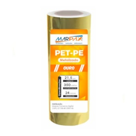 BOBINA PET-PE OURO A4 PARA LAMINAÇÃO 21,5CMX350M MARPAX