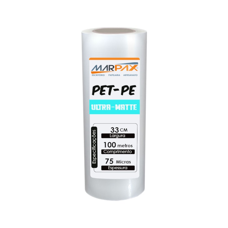 Bobina Pet-Pe Ultra Matte 75mm Laminação 33x100m Marpax 01un