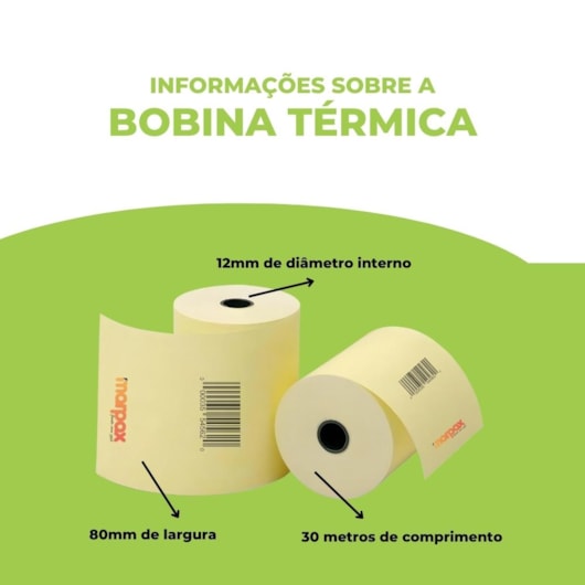 Bobina Térmica 80mmx30m Bematech para PDV Marpax 10un