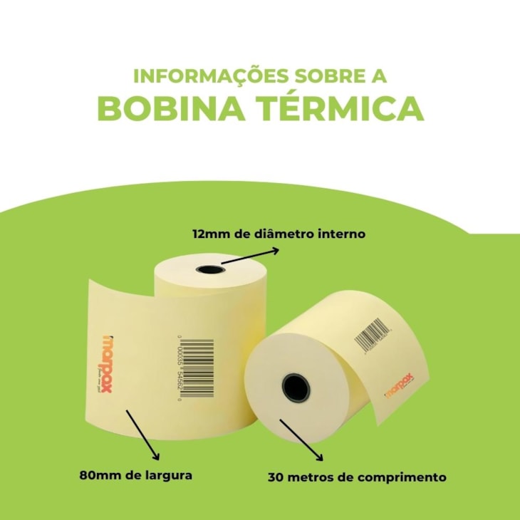 Bobina Térmica 80mmx30m Bematech para PDV Marpax 10un