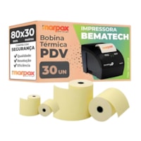 Bobina Térmica 80mmx30m Bematech para PDV Marpax 30un