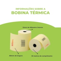 Bobina Térmica 80mmx30m Bematech para PDV Marpax 30un