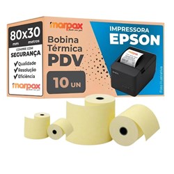 Bobina Térmica 80mmx30m Epson para PDV Marpax 10un