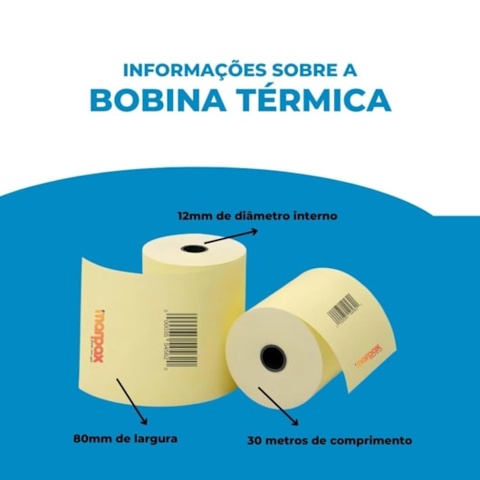 Bobina Térmica 80mmx30m Epson para PDV Marpax 10un