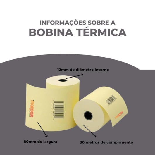 Bobina Térmica 80mmx30m para PDV Marpax 10un