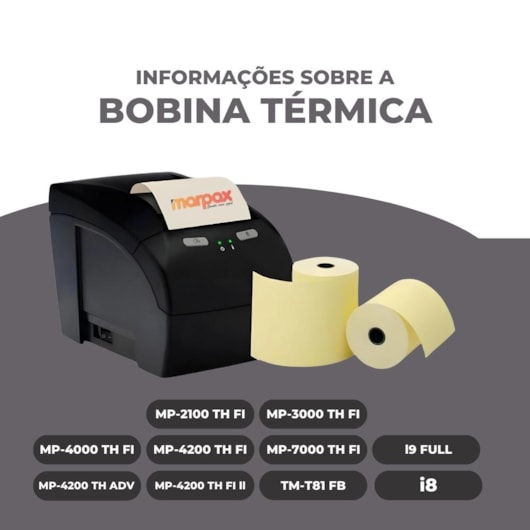 Bobina Térmica 80mmx30m para PDV Marpax 10un