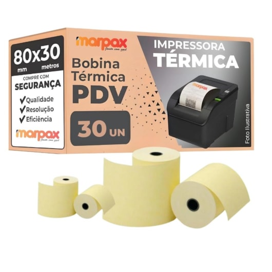 Bobina Térmica 80mmx30m para PDV Marpax 30un