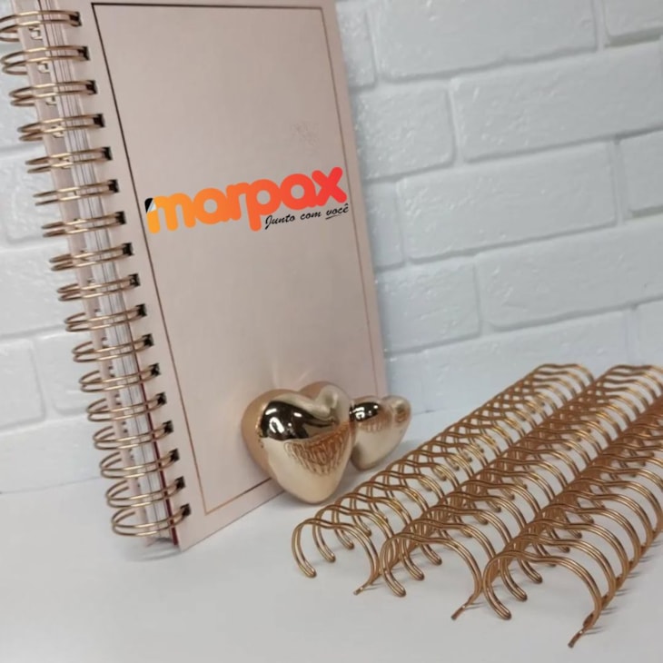 Bobina Wire-o 2x1 Dourado 1 1/8 para 250fls 3.100 anéis