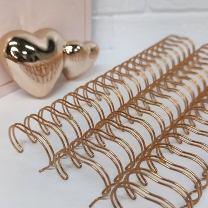 Bobina Wire-o encadernação 2X1 Dourado 1 200fls 4.500 Anéis