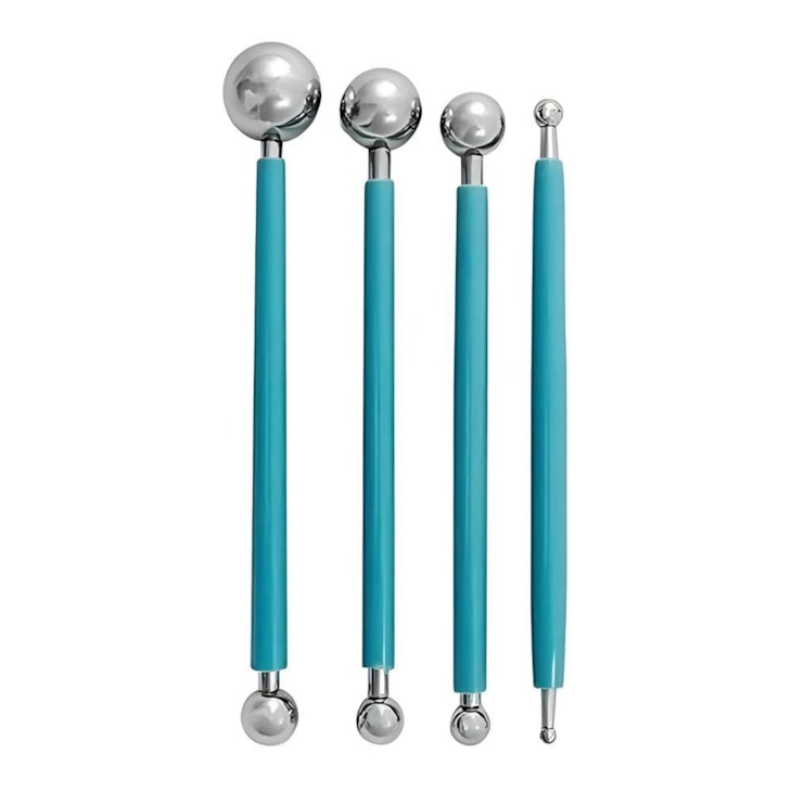 Boleador Ponta de Metal Verde para Artesanato BRW com 4un