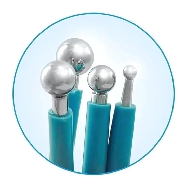 Boleador Ponta de Metal Verde para Artesanato BRW com 4un