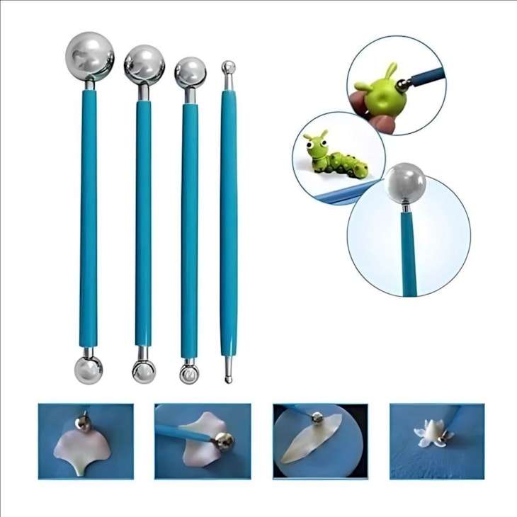 Boleador Ponta de Metal Verde para Artesanato BRW com 4un