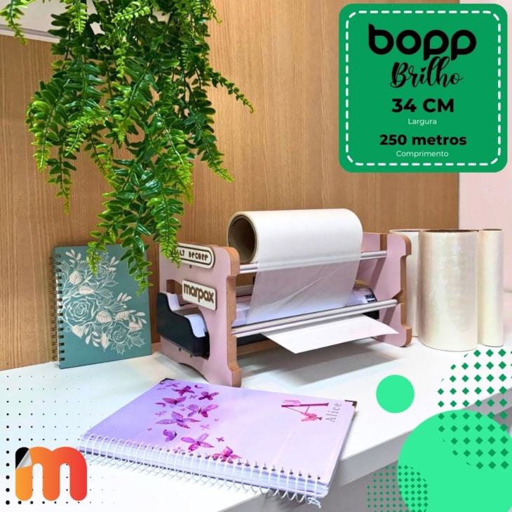 BOPP Brilho para Laminação Bobina A3 34cmx250M Marpax 01un