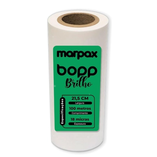 BOPP Brilho para laminação Bobina A4 21,5cmx100m Marpax 01un