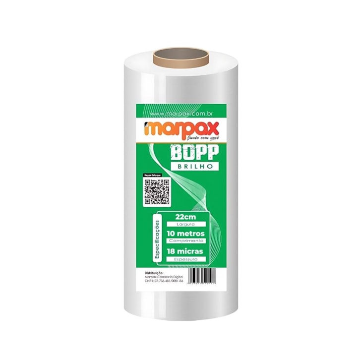 BOPP Brilho para laminação Bobina A4 22cmx10m Marpax 1un