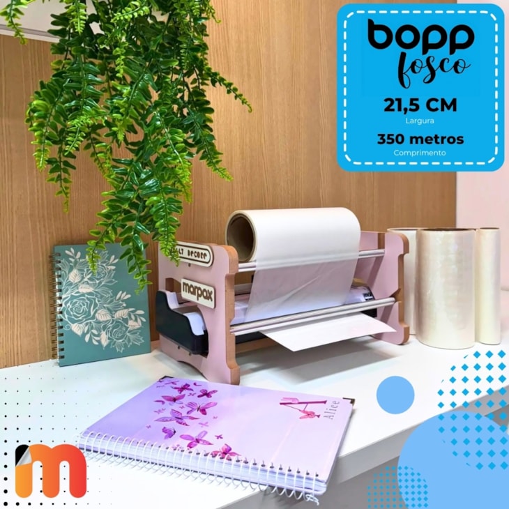 BOPP Fosco para Laminação Bobina A4 21,5cmx350m Marpax 01un