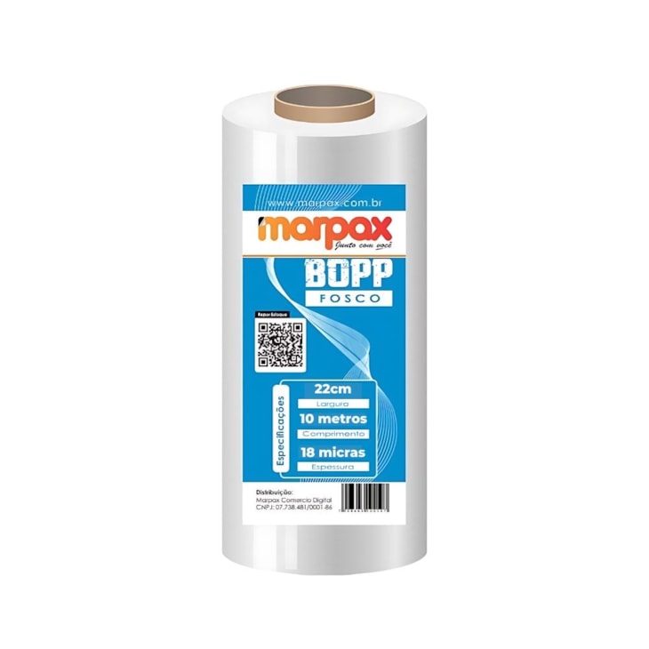 BOPP Fosco para laminação Bobina A4 22cmx10m Marpax 1un