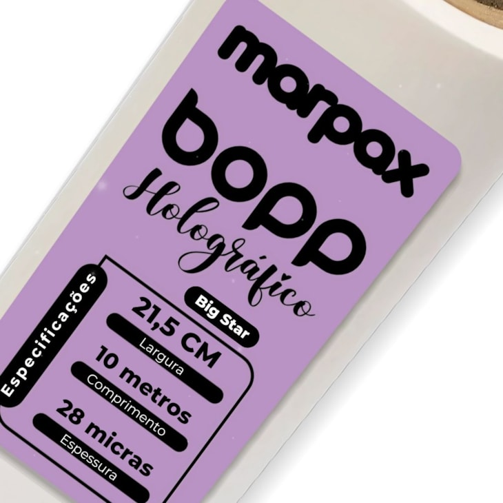 BOPP Holográfico Big Star Laminação 21,5cmx10m Marpax 01un