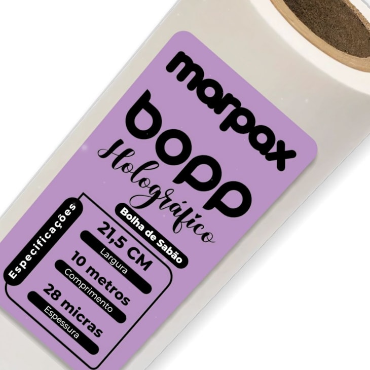 BOPP Holográfico Bolha de Sabão 21,5cm X 10m Marpax 01un