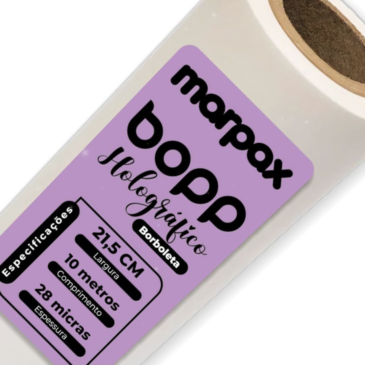 BOPP Holográfico Borboleta Laminação 21,5cmx10m Marpax 01un