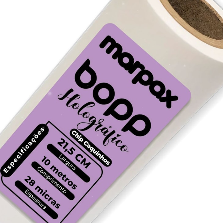 BOPP Holográfico Chip Caquinhos 21,5cm X 10m Marpax 01un