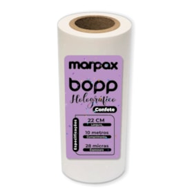 Bopp Holográfico Confete para laminação 22cmx10m Marpax 1un