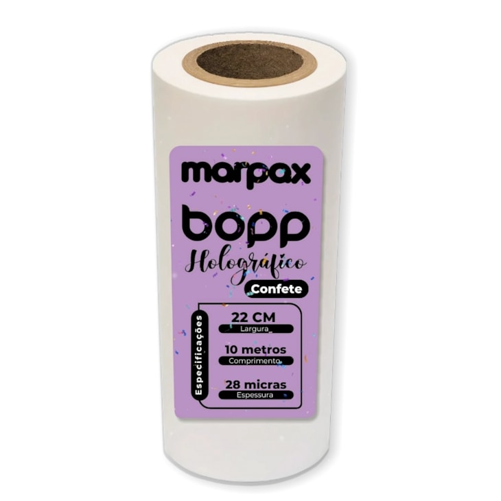 Bopp Holográfico Confete para laminação 22cmx10m Marpax 1un