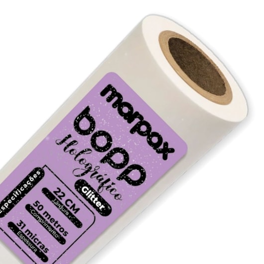 Bopp Holográfico Glitter para laminação 22cmx50m Marpax 1un