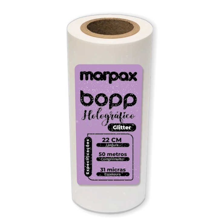 Bopp Holográfico Glitter para laminação 22cmx50m Marpax 1un